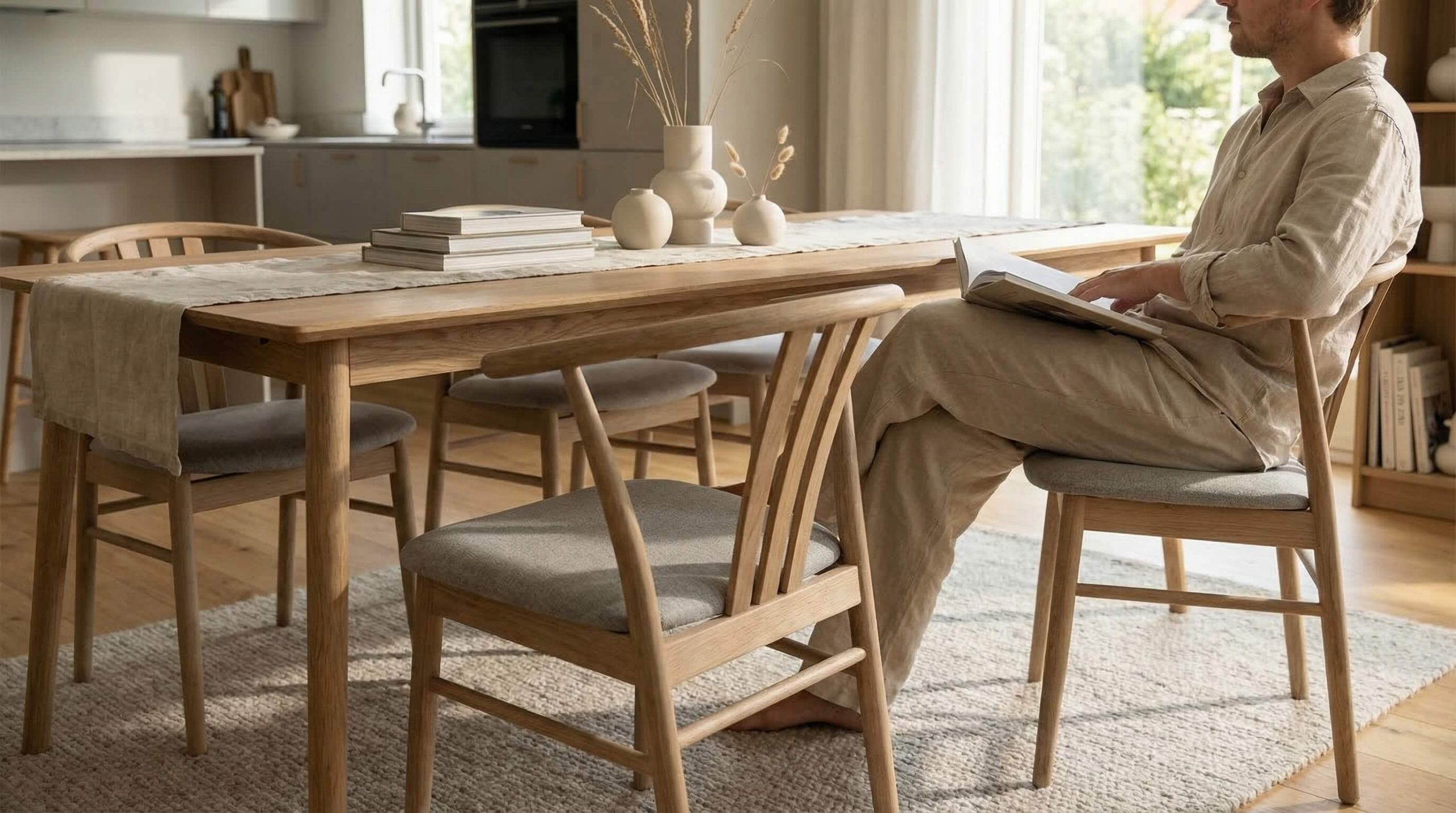 moderner essbereich mit eichenstuhlformen 293492 scaled